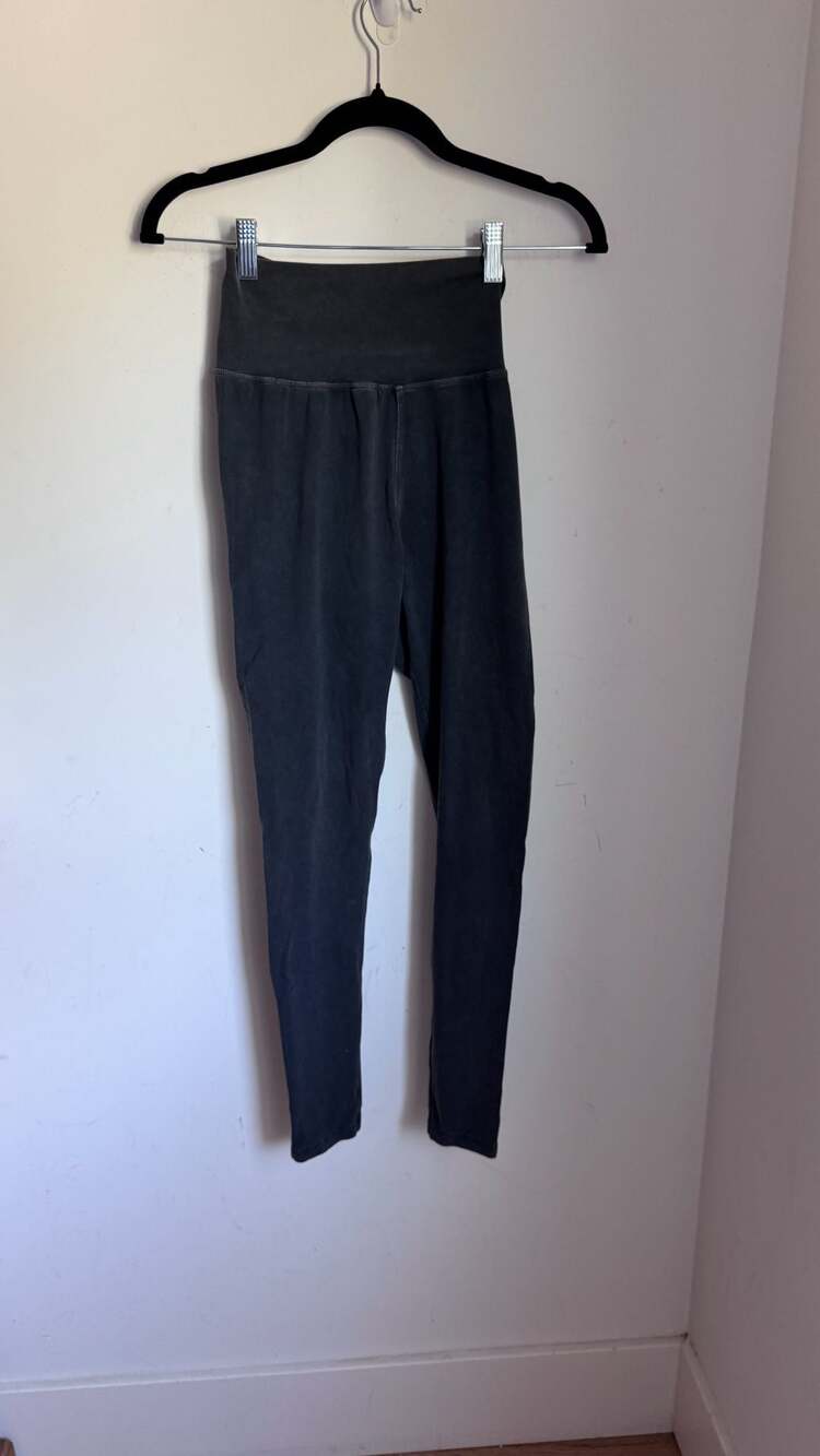Ragdoll Los Angeles Cotton Elastane High Rise Leggings Vintage Washed Black XS